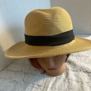 FURTALK FEDORA HAT TAN NEUTRAL PAPER BLEND SUMMER HAT